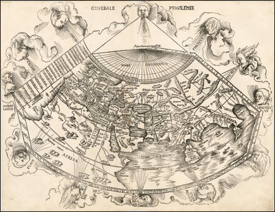 Mapamundi ptolemaico de 1513 por Martin Waldseemüller de Martin Waldseemuller