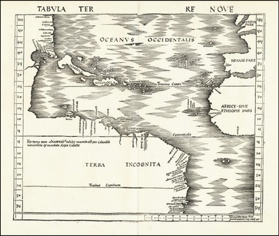 1513 Tabula Terre Nueve de Martin Waldseemuller