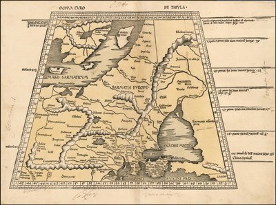 Mapa de 1513 del Báltico, Escandinavia, Polonia y Europa del Este por Martin Waldseemüller de Martin Waldseemuller