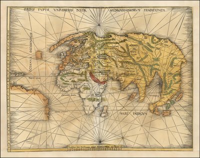 Mapa del mundo de 1513 por Martin Waldseemüller de Martin Waldseemuller