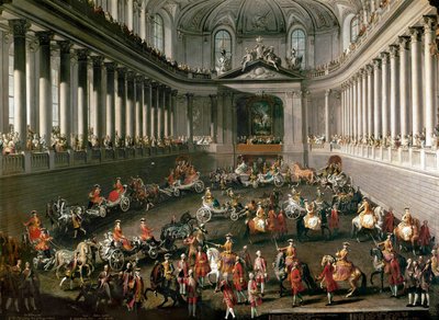 El Damenkarussell (torneo de damas) ... (óleo sobre lienzo) de Martin van Mytens or Meytens
