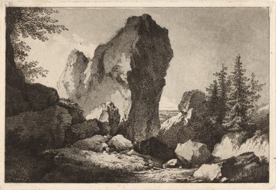 Paisaje montañoso con un afloramiento rocoso de Martin von Molitor