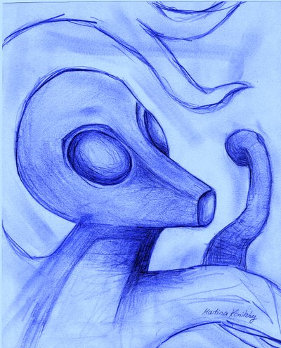 Alien el extraterrestre animación de Martina Konitzky