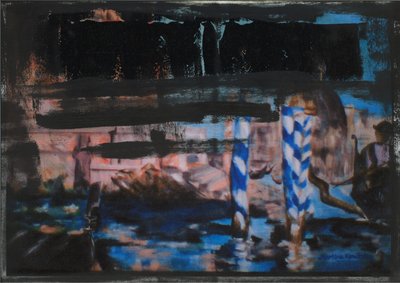 Canal Grande Abstracto Negro 1 de Martina Konitzky