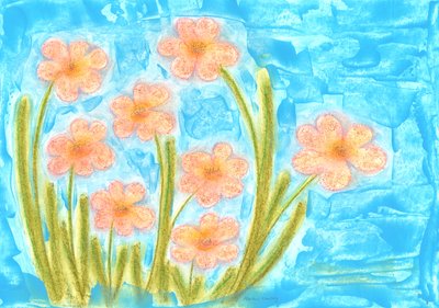Despertar de primavera Tulipanes Tagetes de Martina Konitzky