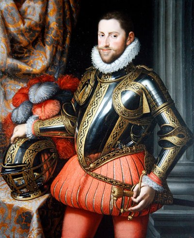 Retrato del Archiduque Ernesto de Austria en armadura de Martino Rota