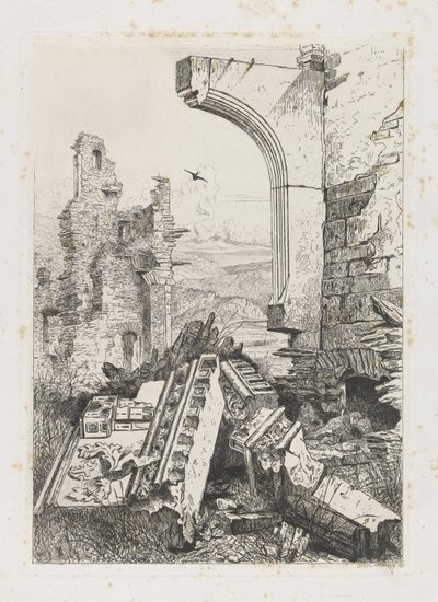 Ruinas del castillo de Bourscheid de Martinus Antonius Kuytenbrouwer jr.