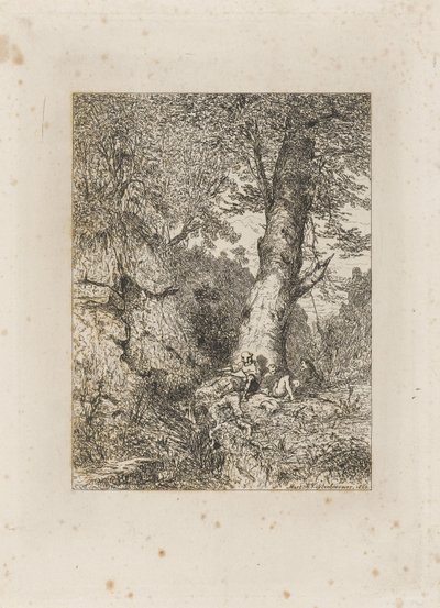 Guerreros descansando bajo un árbol de Martinus Antonius Kuytenbrouwer jr.