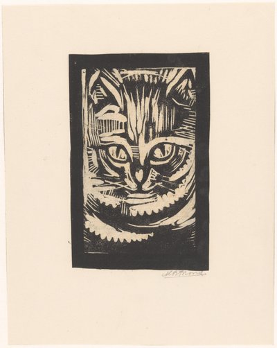 Retrato de un gato de Martinus Brons (signed by artist)