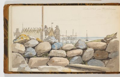 Paisaje costero con grandes piedras en primer plano de Martinus Rørbye