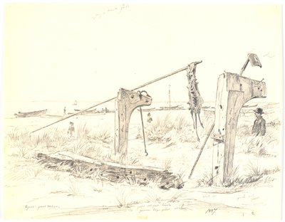 Vista de la playa con zona de botes, Skagen de Martinus Rørbye