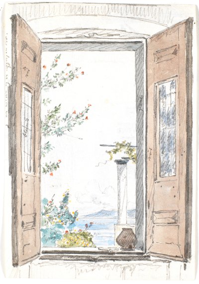 Vista a través de una ventana en Procida de Martinus Rørbye