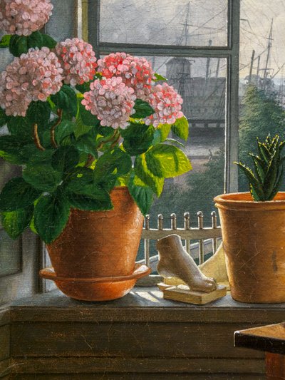 Vista frontal de la ventana del artista, detalle de Martinus Rorbye
