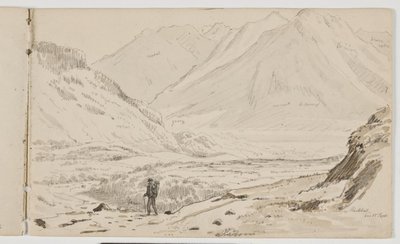Paisaje montañoso con caminante de Martinus Rørbye