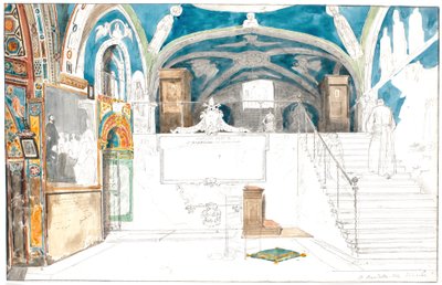 El interior del monasterio S. Benedetto en Subiaco de Martinus Rørbye