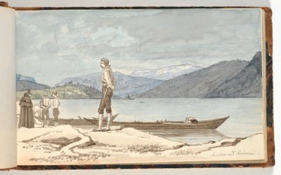 Un lugar de cruce. Figuras junto a botes de Martinus Rørbye