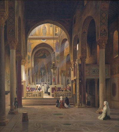Interior de la Capilla Palatina en Palermo, Italia de Martinus Rørbye