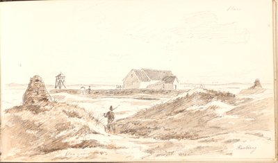 Paisaje de dunas cerca de la iglesia de Råbjerg de Martinus Rørbye