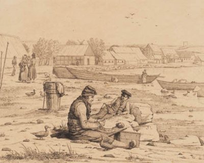 Calle de la playa en Thisted. 1830 de Martinus Rørbye