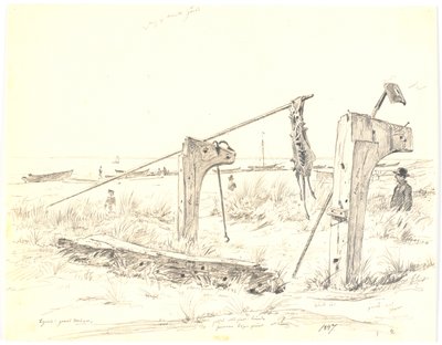 Vista de la playa con zona de botes, Skagen de Martinus Rørbye