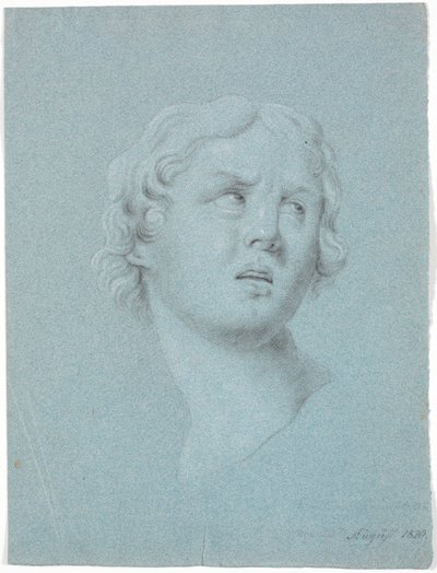 Estudio de cabeza de mujer, girada 3/4 hacia la derecha de Martinus Rørbye