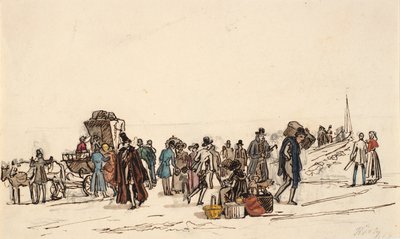 Estudio para "El muelle en Horten en el fiordo de Christiania" de Martinus Rørbye