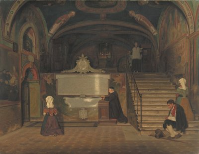 La cripta en el monasterio de San Benedetto en Subiaco, Italia de Martinus Rørbye