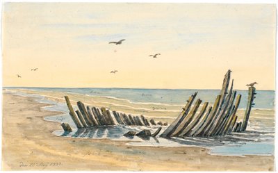 Naufragio en la playa Nordstranden, hundido el 9 de mayo de 1832 de Martinus Rørbye