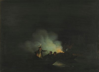 Holandés: La travesía de Matthijs Beelaerts, comandante de la Guardia Nacional, a Papendrecht la noche del 22 de noviembre de 1813 de Martinus Schouman
