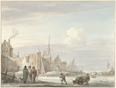 Paisaje urbano en invierno de Martinus Schouman