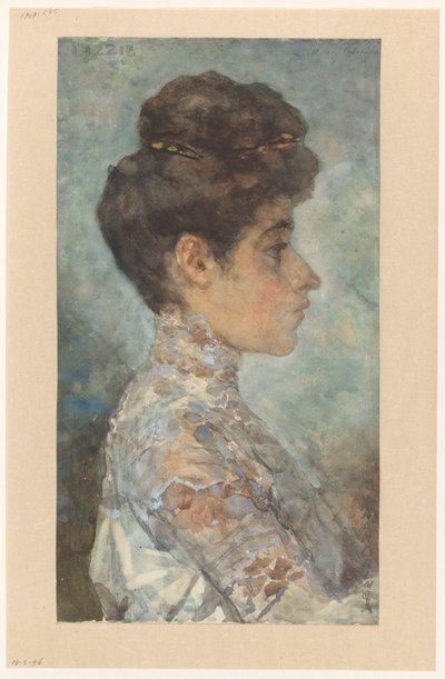 Retrato de Lizzy, de perfil a la derecha de Martinus van Andringa