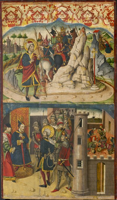 San Cristóbal se encuentra con Satanás, San Cristóbal ante el Rey de Licia de Martín de Soria