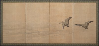 Gansos sobre una playa, período Edo, siglo XVIII de Maruyama Okyo