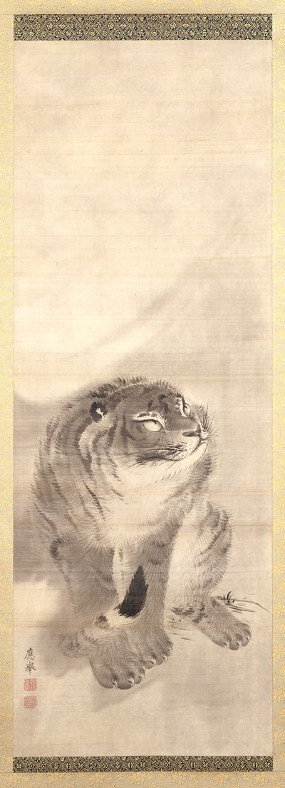 Tigre (tinta y color sobre seda) de Maruyama Okyo
