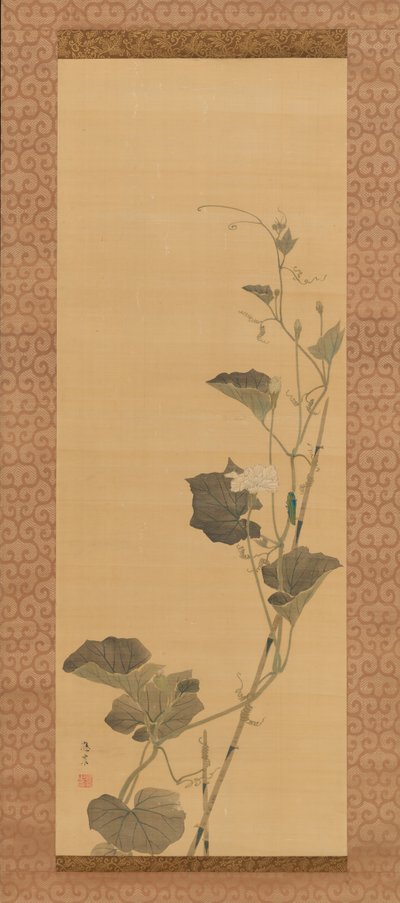 Flores de calabaza y escarabajo, principios del siglo XIX de Maruyama Ôshin