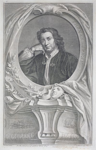 Retrato de Thomas Otway (1652-85) grabado por Jacobus Houbraken (1698-1780) de Mary (after) Beal