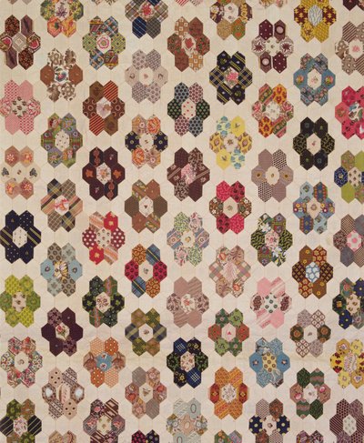 Detalle de una colcha de retazos de Mary Butler