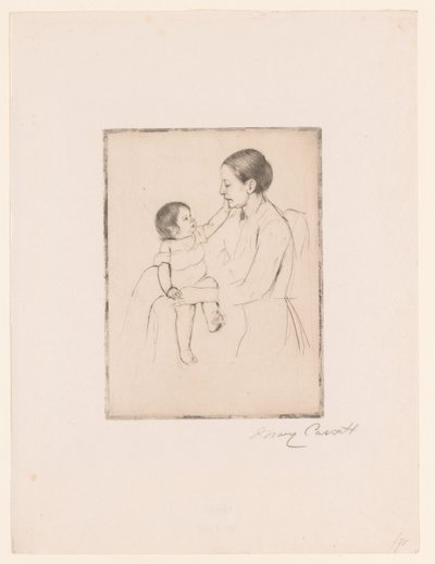 De liefkozing
La caricia
Madre e hijo de Mary Cassatt (signed by artist)