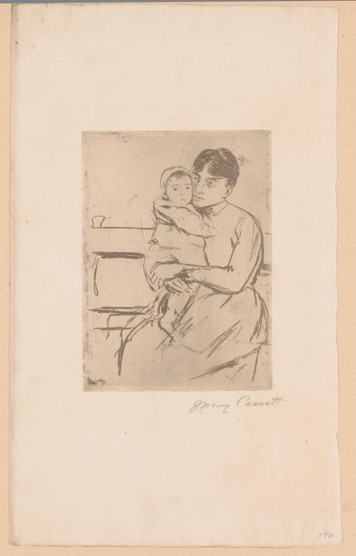 Op de bank
Mêre et enfant
En el banco (título sobre el objeto) de Mary Cassatt (signed by artist)