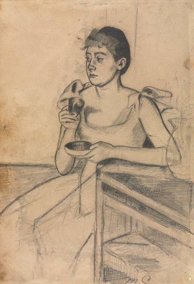 Café después de la cena recto, Café después de la cena verso, c. 1889 de Mary Cassatt