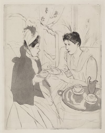 Fiesta de té por la tarde, 1890-1891 de Mary Cassatt