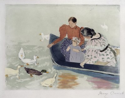 Dando de comer a los patos de Mary Cassatt