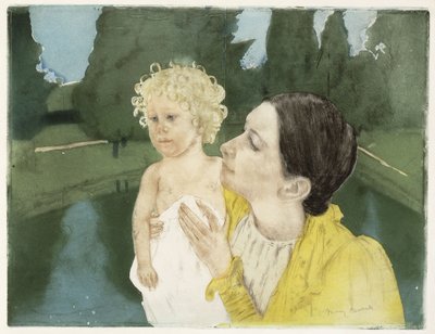 Junto al estanque, c.1898 de Mary Cassatt