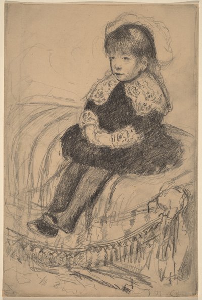 Niño sentado en un sofá de Mary Cassatt