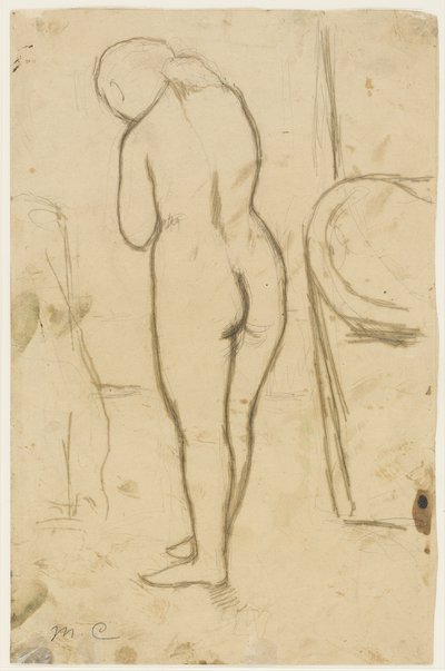 Dibujo para "Desnudo de pie" de Mary Cassatt
