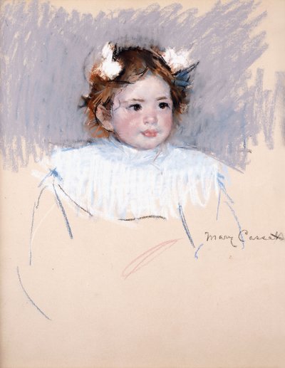 Ellen con lazos en el cabello, mirando a la derecha, 1899 de Mary Cassatt