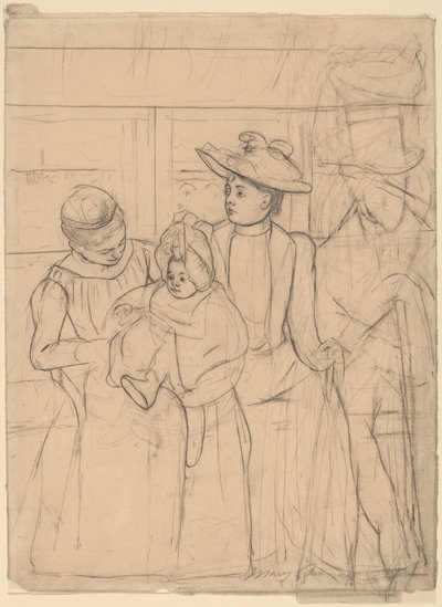 En el ómnibus [recto], c. 1891 de Mary Cassatt