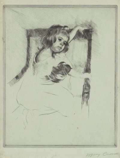 Arrodillado en un sillón de Mary Cassatt