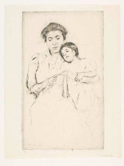 Lección de ganchillo de Mary Cassatt