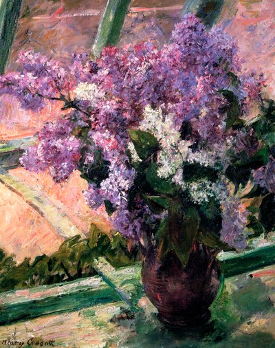 Lilas en una ventana, c1880 de Mary Cassatt